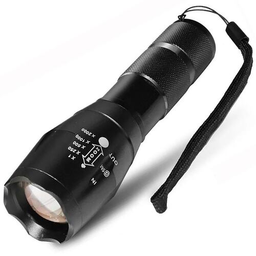 Linterna Lampara Táctica Linterna De Mano 3000 Lumenes Fralugio Cree Led T6 Recargable Con Zoom
