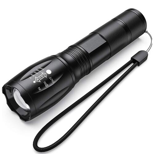 Linterna Lampara Táctica Linterna De Mano 3000 Lumenes Fralugio Cree Led T6 Recargable Con Zoom