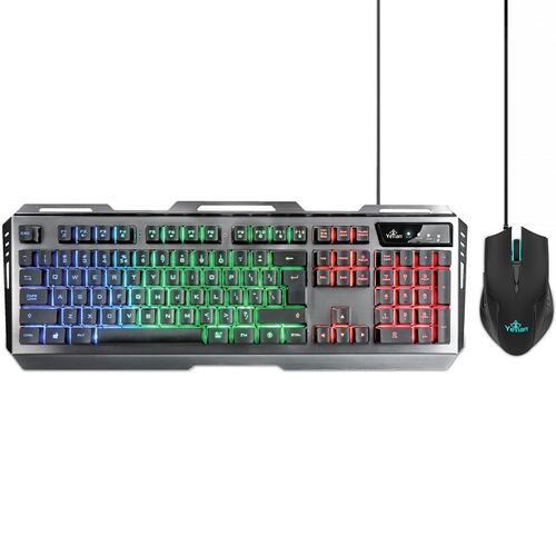 Kit Teclado Y Mouse YeYian PHOENIX 3000 Retroiluminado LED USB Gaming YKP-20706