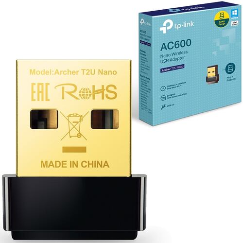 Adaptador Inalámbrico USB Tp-Link Archer T2U Nano Banda Dual AC600.