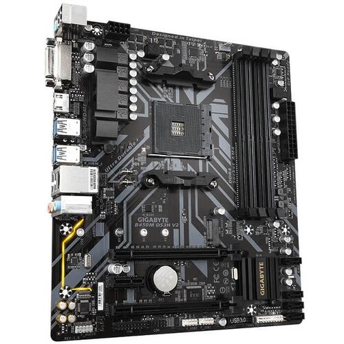 Tarjeta Madre GIGABYTE B450M DS3H V2 4xDDR4 2xPCI-E USB3 Socket AM4.