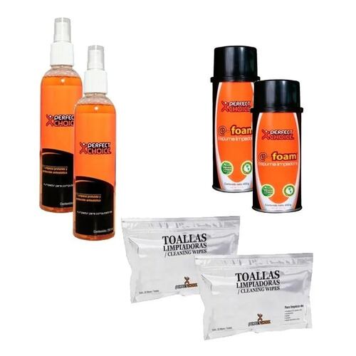 Kit Limpieza Perfect Choice Limpiador Espuma Toallas Computo