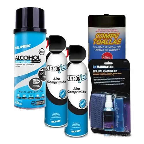 Kit Limpieza 2 Aire Comprimido Toallitas isopropilico Pantalla