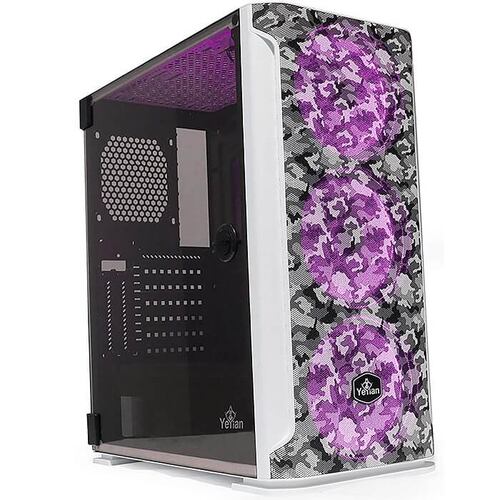Gabinete YeYian HOLLOW 2500 3 Ventiladores LED RGB Vidrio Templado YGH-49704