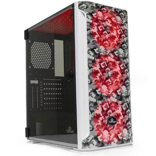 Gabinete YeYian HOLLOW 2500 3 Ventiladores LED RGB Vidrio Templado YGH-49704