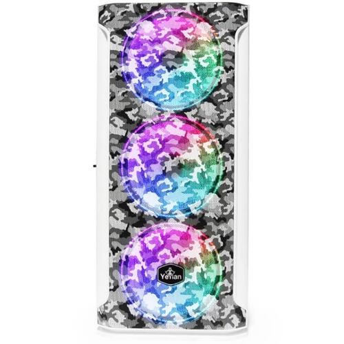 Gabinete YeYian HOLLOW 2500 3 Ventiladores LED RGB Vidrio Templado YGH-49704