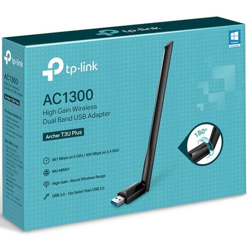 Adaptador Inalambrico USB Tp-Link ARCHER T3U Plus Banda Dual AC1300