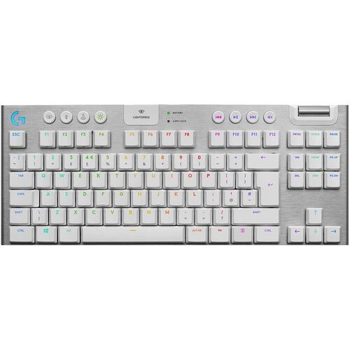 Teclado Logitech G915 TKL LIGHTSPEED Mecanico RGB Inalambrico Gaming USB Y Bluetooth Blanco 920-009660.