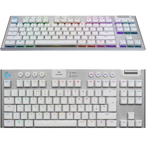 Teclado Logitech G915 TKL LIGHTSPEED Mecanico RGB Inalambrico Gaming USB Y Bluetooth Blanco 920-009660.