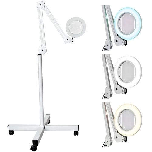 Lampara Facial Lupa 5x Pedestal Acero Acné Spa Estetica