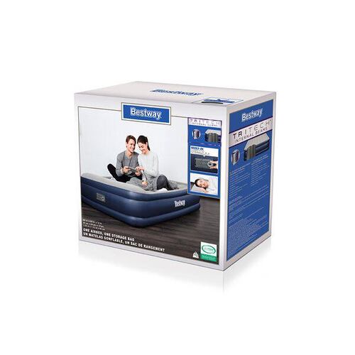 Colchon Inflable Bestway Queen Azul Con Bomba Ca Integrada