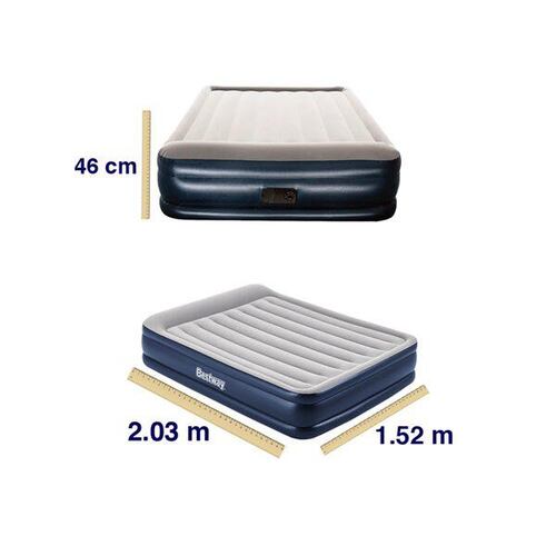 Colchon Inflable Bestway Queen Azul Con Bomba Ca Integrada