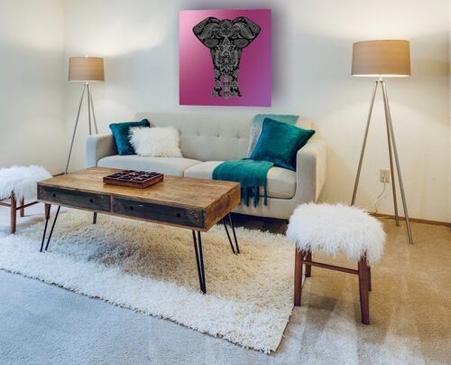Cuadro Decorativo Canvas Elefante Mandala.