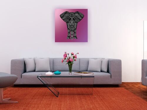 Cuadro Decorativo Canvas Elefante Mandala.