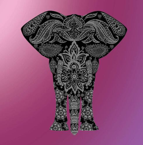Cuadro Decorativo Canvas Elefante Mandala.