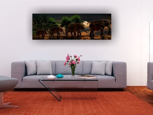 Cuadro Decorativo Canvas Familia de Elefantes.