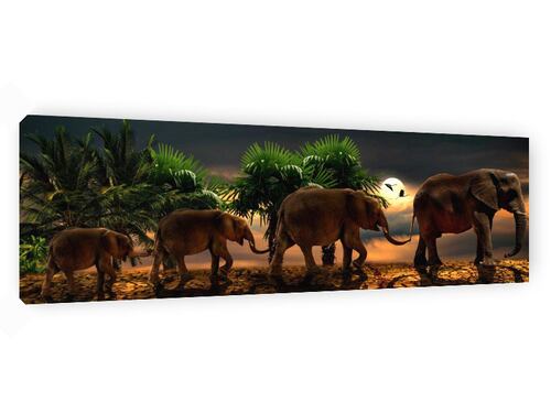 Cuadro Decorativo Canvas Familia de Elefantes.