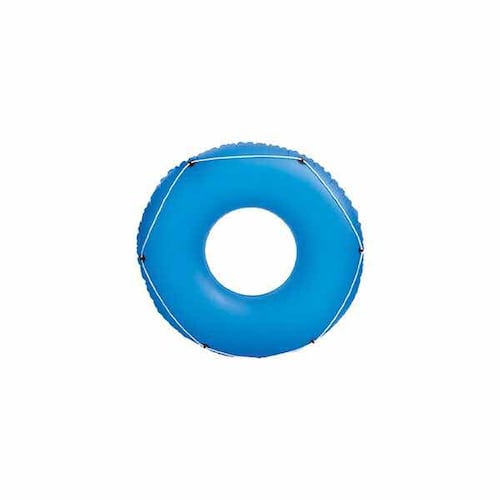 Inflable Salvavidas Montable Forma de Dona Naranja y Azul para Alberca