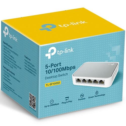 Switch 5 Puertos Tp-Link 10/100 Mbps TL-SF1005D Plug & Play