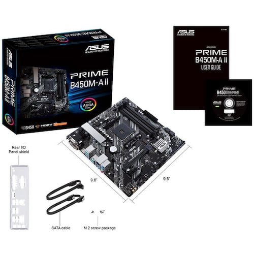 Tarjeta Madre ASUS PRIME B450M-A II 4xDDR4 PCI-E USB3 Socket AM4