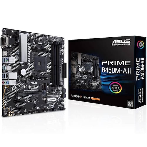 Tarjeta Madre ASUS PRIME B450M-A II 4xDDR4 PCI-E USB3 Socket AM4