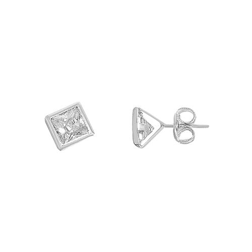Broquel con Diseño de Cuadro Bisel 5x5 en Plata .925