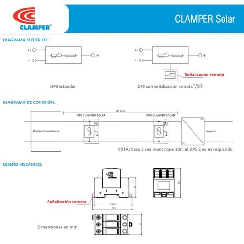 Supresor Picos Clamper Solar Sistema Fotovoltaico 1000v 40ka.