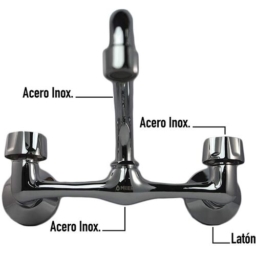 CNX Mezcladora de Pared Cromada para Fregadero de Cocina.