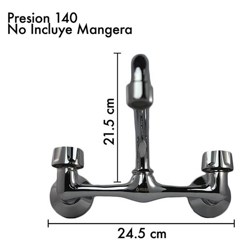 CNX Mezcladora de Pared Cromada para Fregadero de Cocina.