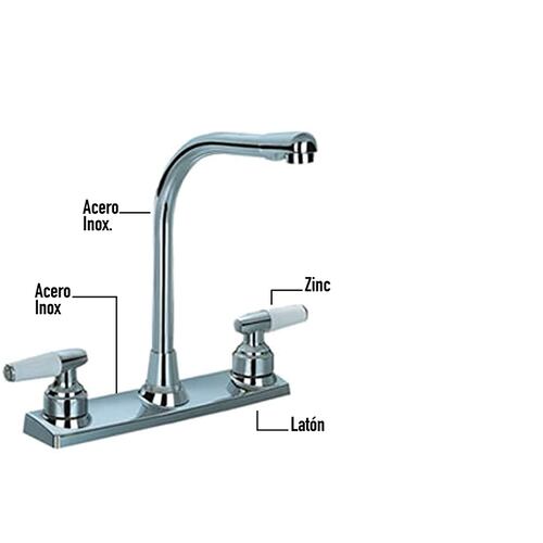 CNX Mezcladora para Fregadero con movimiento de 180 grados, Fabricada en Acero Inox, Zinc y Latón (Resistente a Manchas y Corrosión)