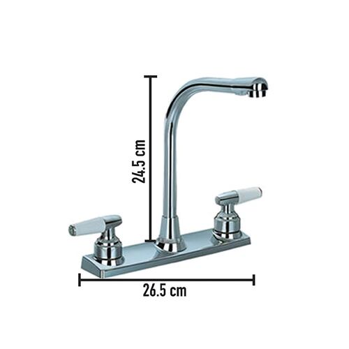CNX Mezcladora para Fregadero con movimiento de 180 grados, Fabricada en Acero Inox, Zinc y Latón (Resistente a Manchas y Corrosión)