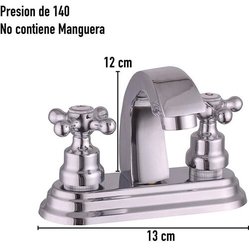  CNX Mezcladora para Lavabo Cromada con Cartucho de Compresión (Llave de agua para lavabo)
