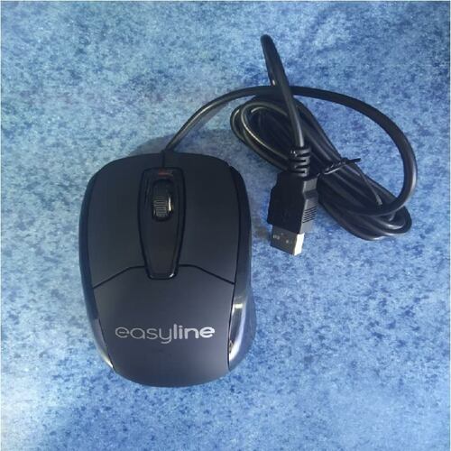 MOUSE Negro USB 1000DPI USB CABLE PC LAPTOP CASA OFICINA ESCUELA CLASE NEGRO EASY LINE PC LAP