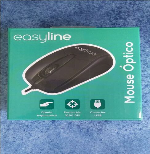 MOUSE Negro USB 1000DPI USB CABLE PC LAPTOP CASA OFICINA ESCUELA CLASE NEGRO EASY LINE PC LAP