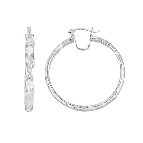Arracada con Diseño de Rombos Hueco Diamantado en Plata .925 + Obsequio