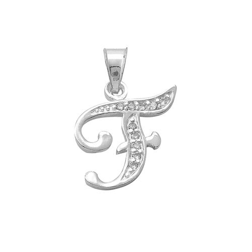 Dije Inicial Letra F en Plata .925 + Obsequio