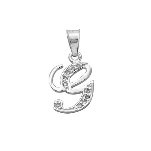 Dije Inicial Letra G en Plata .925 