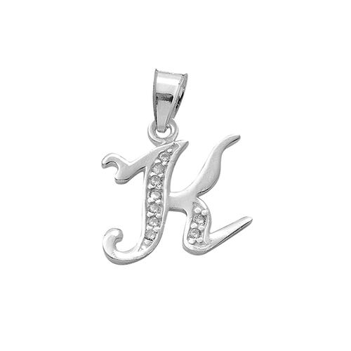 Dije Inicial Letra K en Plata .925 + Obsequio 