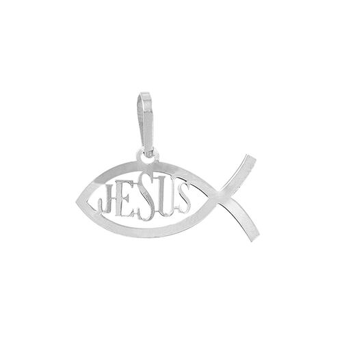 Dije de Pez Cristiano JESÚS en Plata .925