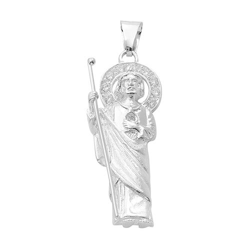 Dije San Judas Tadeo con Piedras en Plata .925