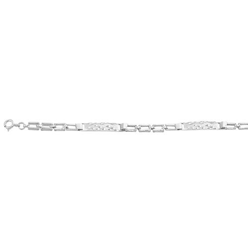Esclava de Placas Diamantada de 18cm en Plata .925 