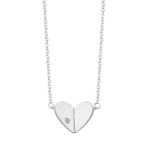 Gargantilla de Corazón Liso de 45cm en Plata .925  + Obsequio 