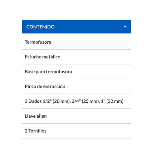 TERMOFUSORA PPR TUBO PLUS TUBERIA  CON DADOS DE 600 W 