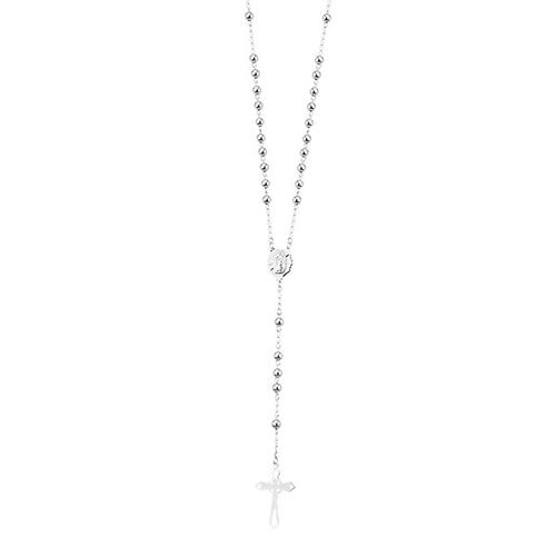 Rosario Virgen de Guadalupe LIso 5mm de 65cm en Plata .925