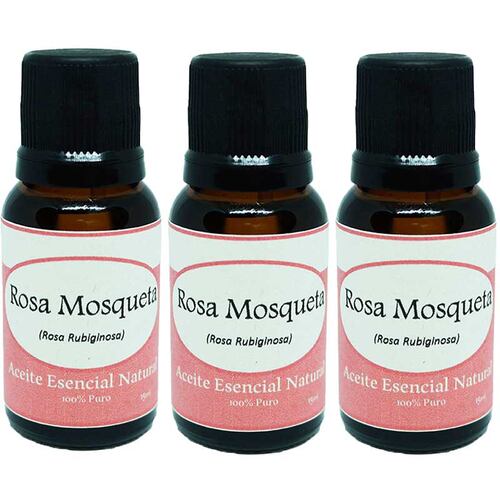 Rosa Mosqueta Aceite Esencial Natural 3 Frascos Aromaterapia Difusor KRISAMEX