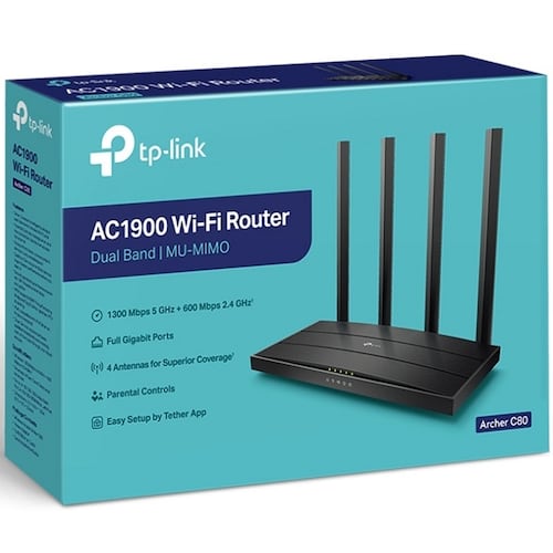 Router Inalámbrico Tp-Link ARCHER C80 AC1900 Banda Dual MU-MIMO 2.4 Y 5GHz.
