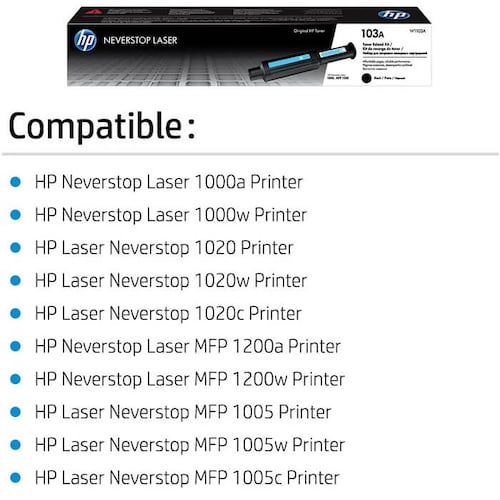 Kit De Recarga De Tóner HP Neverstop 103A W1103A.