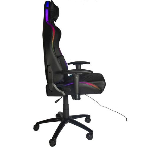 Silla Gamer Luz Led RGB Reclinable Ergonomica Cojines Desmontables 