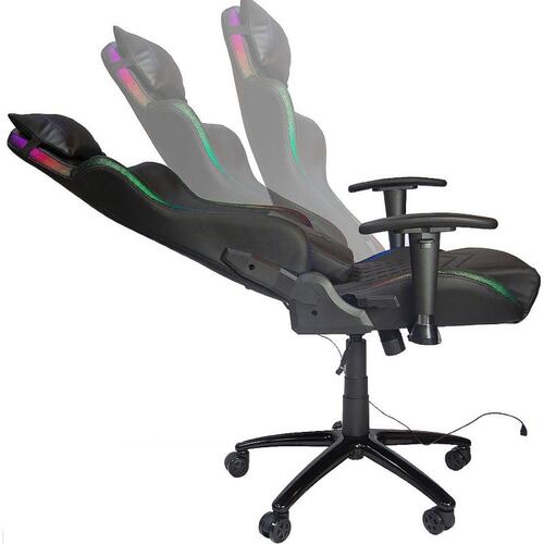 Silla Gamer Luz Led RGB Reclinable Ergonomica Cojines Desmontables 