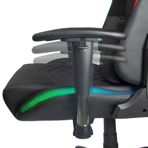 Silla Gamer Luz Led RGB Reclinable Ergonomica Cojines Desmontables 